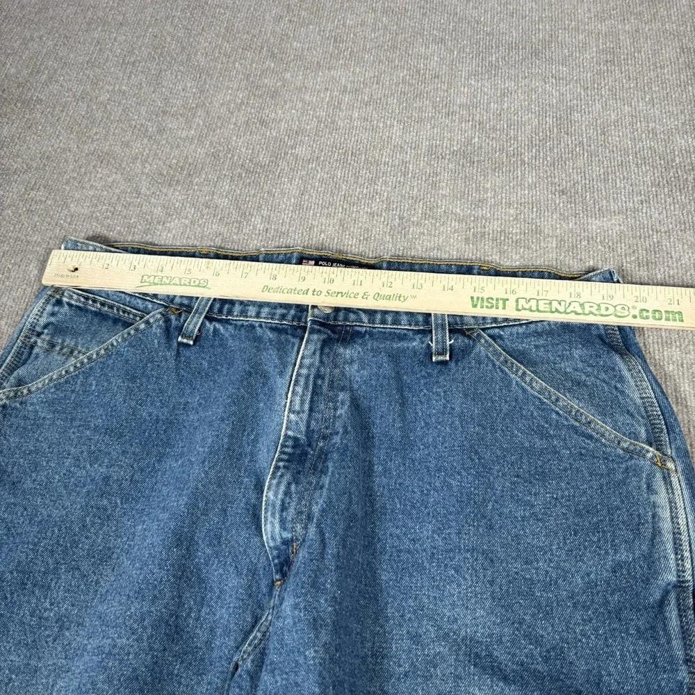 Vintage Polo Jeans Co Ralph Lauren Jean Shorts Mens 38 Blue Denim Carpenter Logo